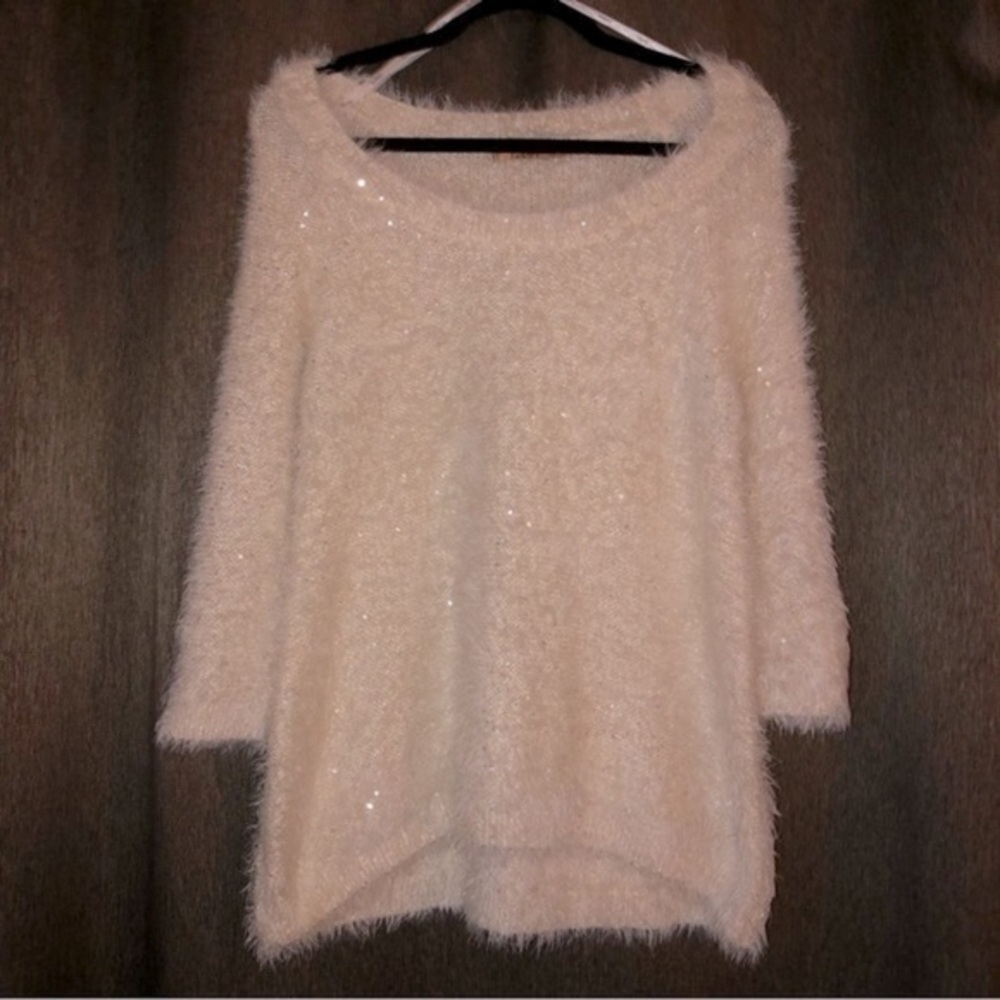 Belldini Off White Fuzzy Sweater